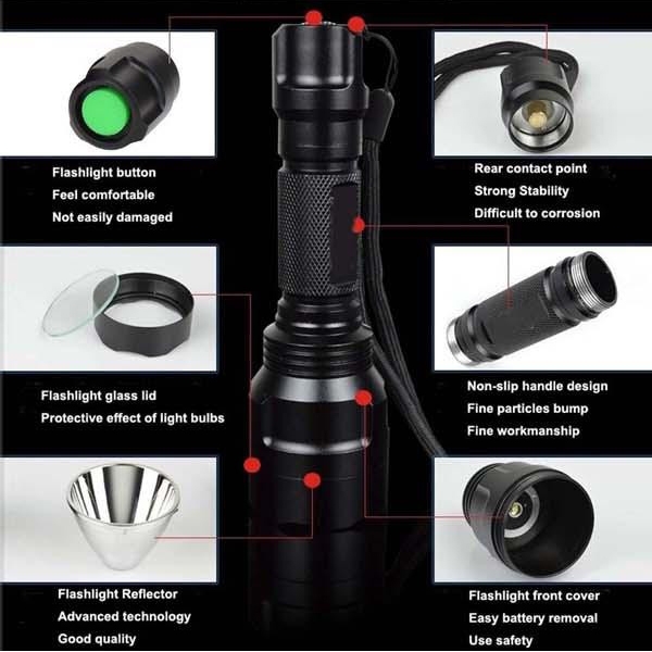 CYSHMILY High Quality Lantern C8 XML T6 Led Flashlight Torch Light Hunting Flash Light