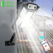 1pc，室外太阳能灯，带遥控器的LED太阳能壁灯运动传感器，3模式太阳能泛光灯户外灯，用于院子，花园，小径，停车场 详情 0