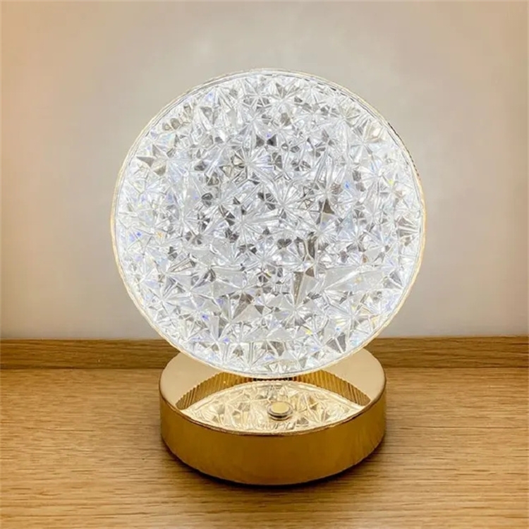 Rechargeable Touch Control 3 colors Crystal Luxury Table Lamp Bedroom Star Moon Decoration light for Indoor use