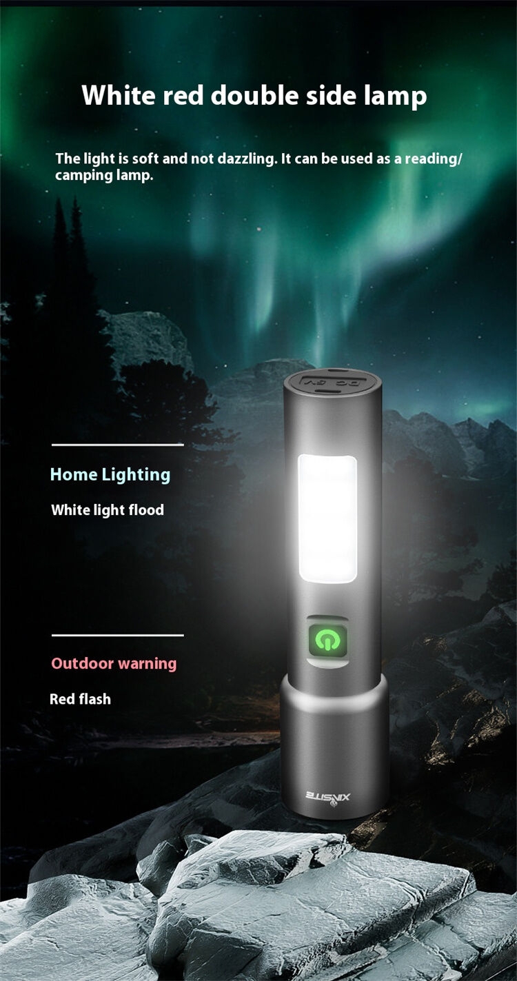 HL-274 Aluminum Alloy Zoom Small Metal Portable Flashlight 15W White Laser Usb Strobe Flashlight