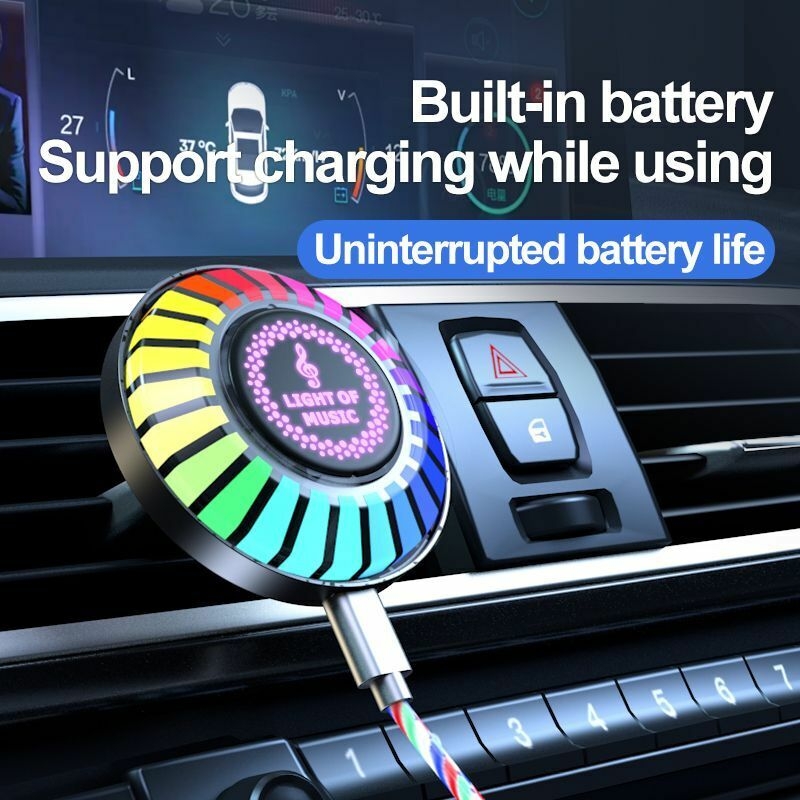 RGB全彩汽车香水灯汽车香薰扩散器声灯环境音乐拾音器灯