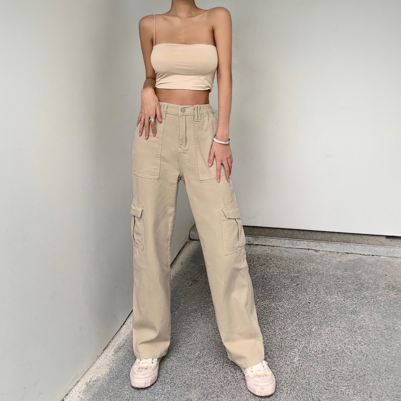 Women Low Waisted Pants Wide Leg Denim Jeans Straight Casual Loose Baggy  Trousers Vintage Y2K 90s Streetwear