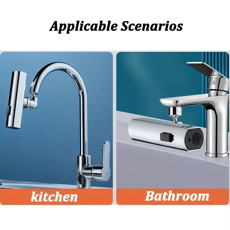 1pc waterfall kitchen faucet sprayer head replacement waterfall kitchen sink 3 spray modes abs swivel faucet head faucet not include kitchen sink accessories faucet accessories details 5