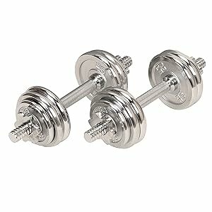 Sunny Health and Fitness 33 lb Chrome Dumbbell Set w/ Carry Case - NO. 014