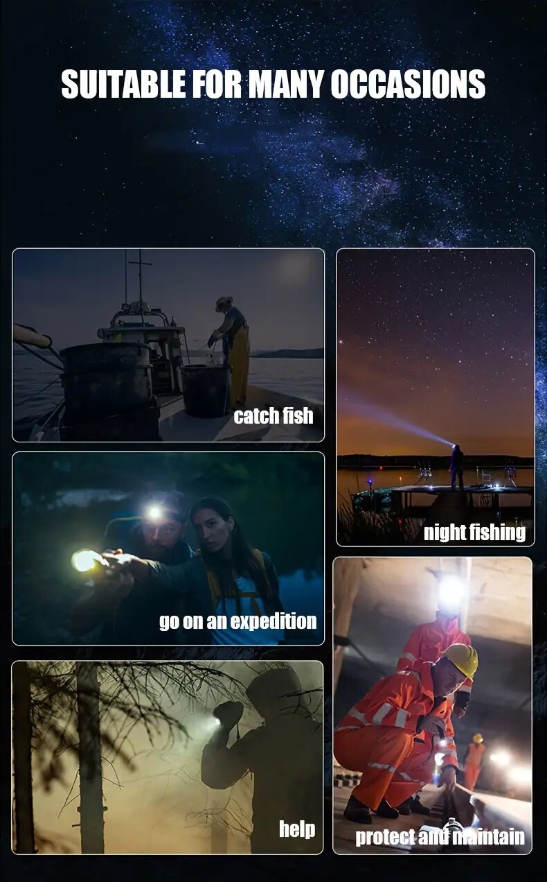 1pc high brightness flashlight rechargeable led st190 super bright flashlight 4 modes zoomable waterproof torch for home searching outdoor camping hiking sports & outdoors temu details 6