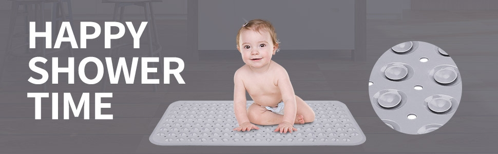 bathtub mat shower tub bath kids non slip plastic anti extra large clear suction cup soft rubber
