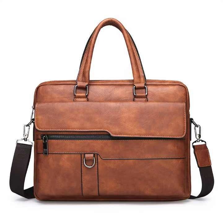 Men Briefcase Large Capacity Waterproof Laptop Bag High Quality PU Leather Handbags for men