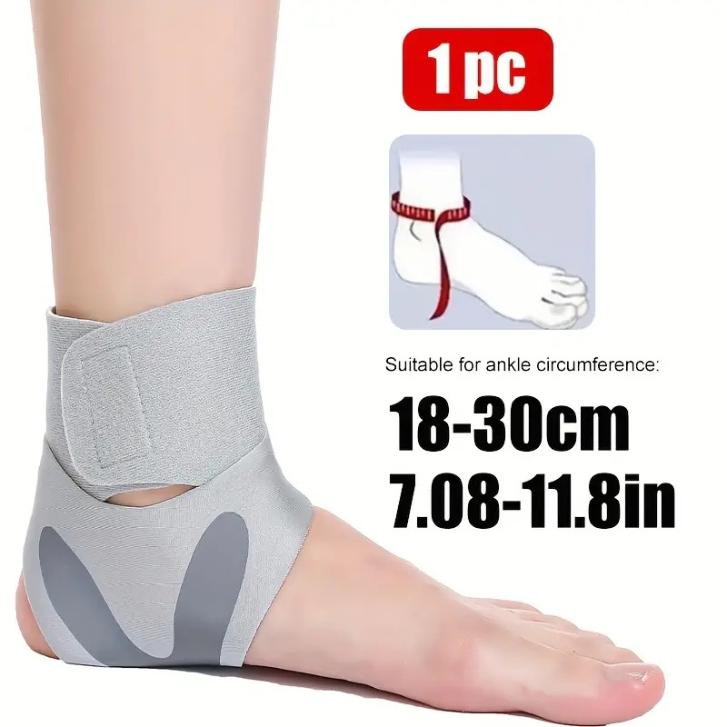 ergonomic fit adjustable ankle brace with u shaped silicone pad compression support for men women ideal for sports gym running basketball arch support 2 hook and loop fasteners 1pc grey 10