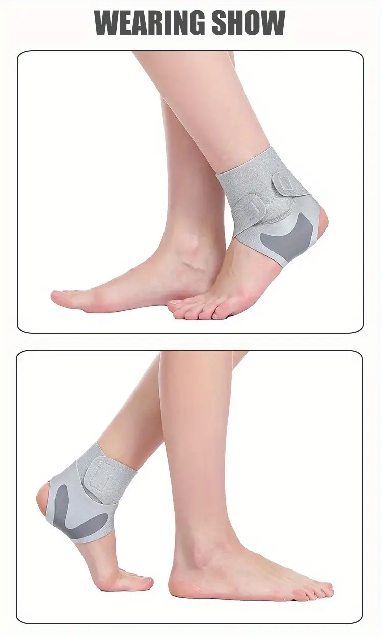 1pc flexisupport adjustable ankle brace with silicone gel pad breathable neoprene compression elastic   sleeve for sports running basketball hiking fit polyester fiber single pack details 5