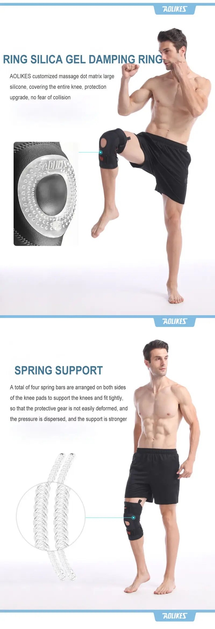 1pc neoprene knee support with four spring support provides compression and stability for sports and exercise order one size up details 5