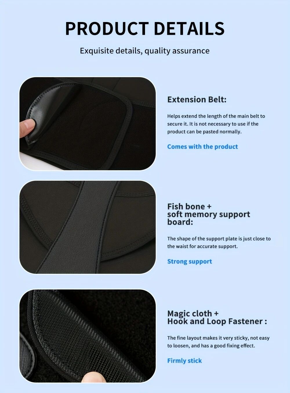 工厂直销热卖全新升级舒适款配延长带，加大加长男女通用透气可调节背部支撑姿势矫正带，衣服下隐形. 详情 7