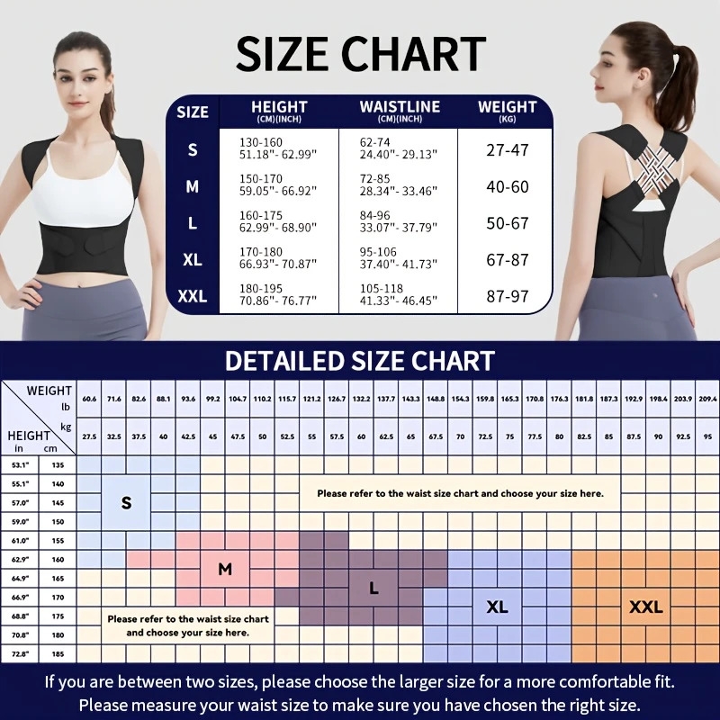 工厂直销热卖全新升级舒适款配延长带，加大加长男女通用透气可调节背部支撑姿势矫正带，衣服下隐形. 详情 0