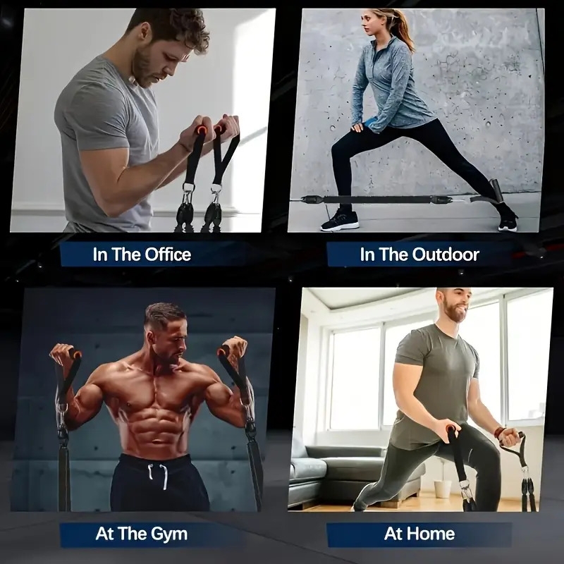 5件多功能脚拉器套装 - tpe阻力带，用于全身锻炼，俯卧撑助手，腿部和腹部肌肉训练，可堆叠的健身器材，带有可调节的带子，黑色，锻炼配件，时尚设计，耐用结构，弹性/阻力带用于锻炼，锻炼配重器，家庭健身器材，腹部锻炼器材，腹部，家庭锻炼器材，锻炼器材，女性锻炼器材，普拉提，锻炼器材，健身带 商品详情 0