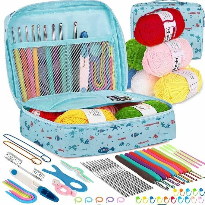 product_image_name-Generic-58 Pcs Crochet Hook Kit With Storage Bag Crochet Hooks Set DIY Knitting Tools-1