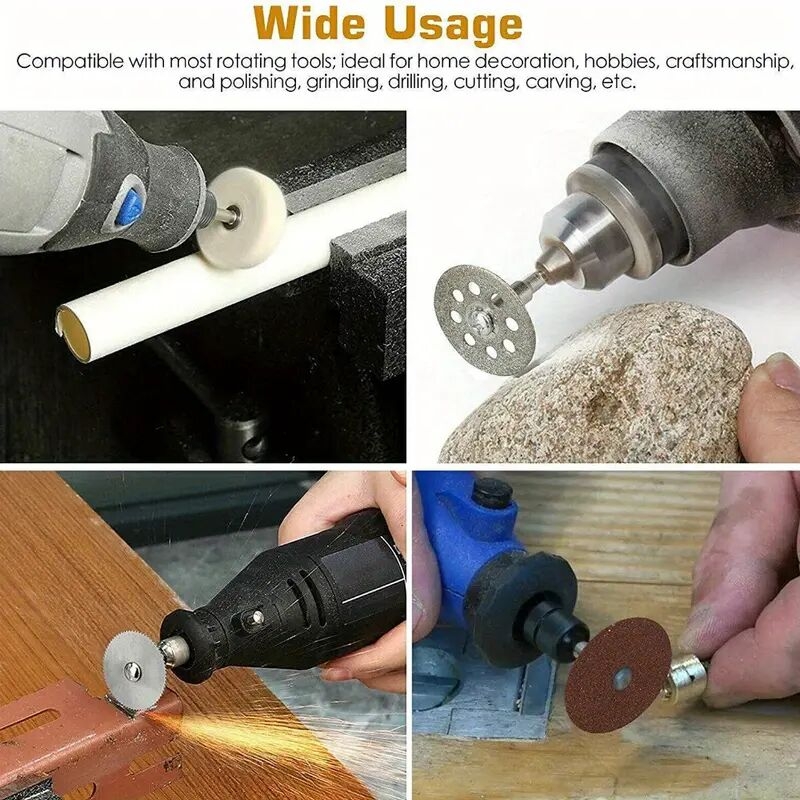 Juego De Accesorios De Herramientas Rotativas Abrasivas De 365 Piezas, Mini Kit De Brocas Eléctricas, Cabezales De Grabado De Corte Y Pulido De Lijado, Negro Y Azul detalles 3