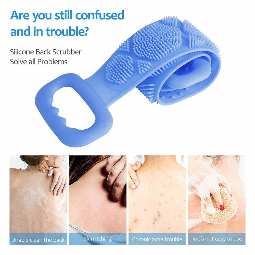 Silicone Back Scrubber for Shower, Silicone Shower Brush, Silicone Bath Body Brush for Dead Skin Remover(Yellow)