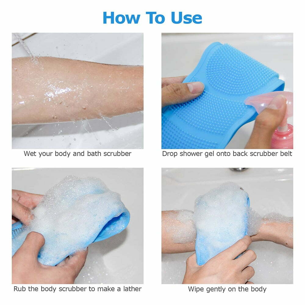 Silicone Back Scrubber for Shower, Silicone Shower Brush, Silicone Bath Body Brush for Dead Skin Remover(Yellow)