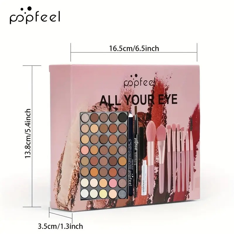 40 colors eyeshadow palette set eyebrow pencil eyeliner pen mascara with a set of makeup brushes eye cosmetics 4