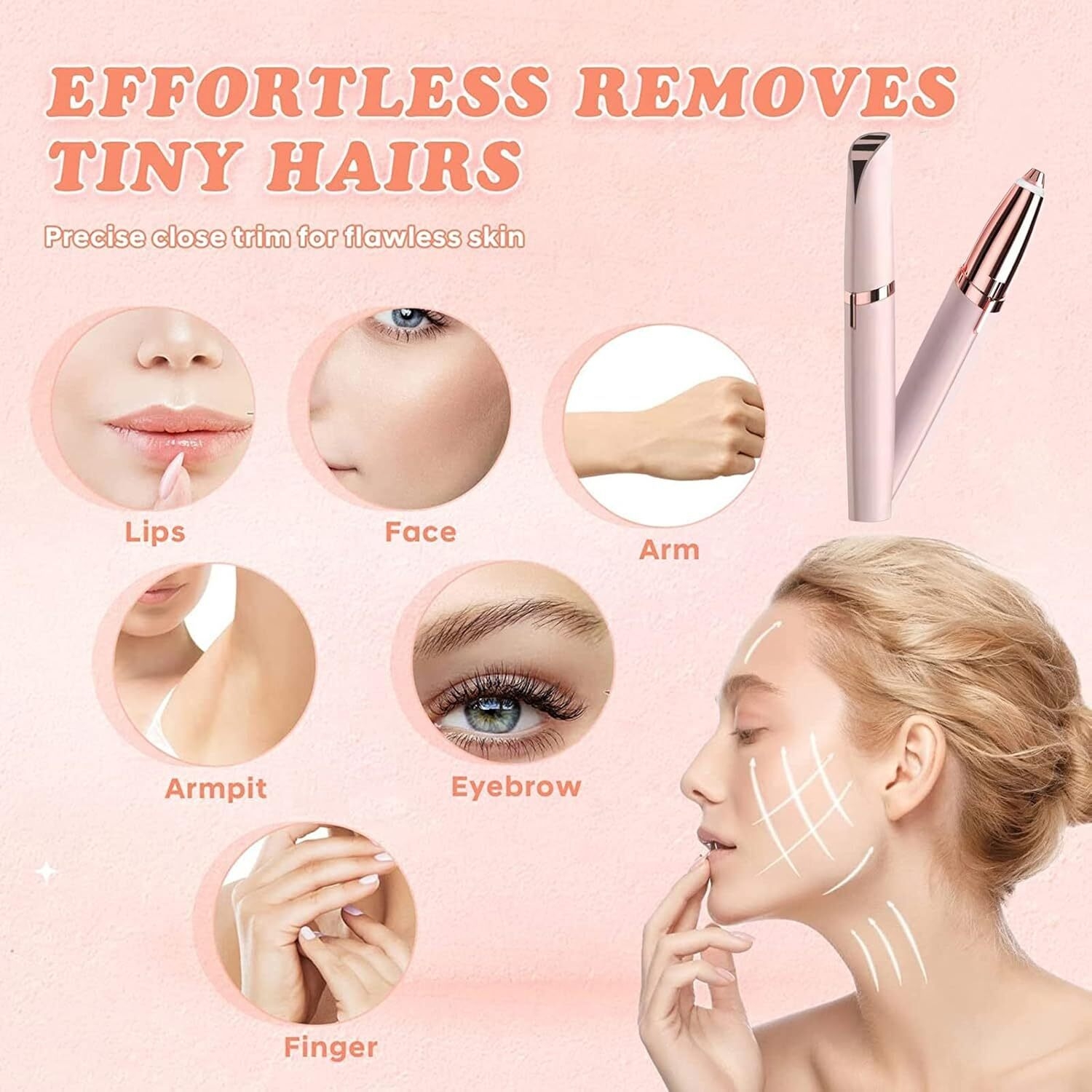 Rechargeable Eyebrow Trimmer for Women Men Eyebrow Hair Remover, Eyebrow Razor, Portable Painless Electric Eyebrow Trimmer for Women, Facial Hair Remover 09de5bcd495fae4dc4c7e44e64227e11