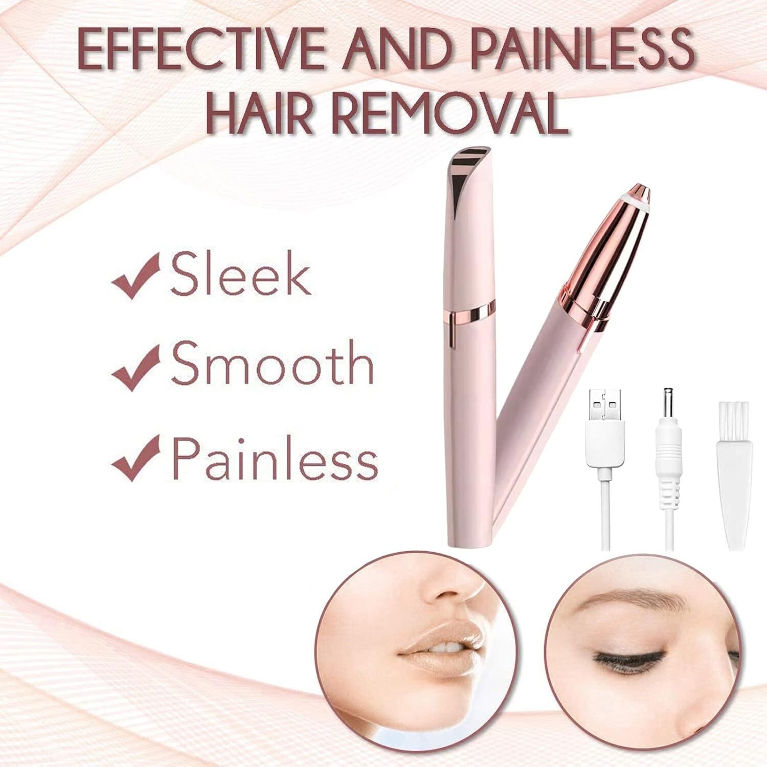 Rechargeable Eyebrow Trimmer for Women Men Eyebrow Hair Remover, Eyebrow Razor, Portable Painless Electric Eyebrow Trimmer for Women, Facial Hair Remover 710d7b9661ae0955aecb8d6211e3a222