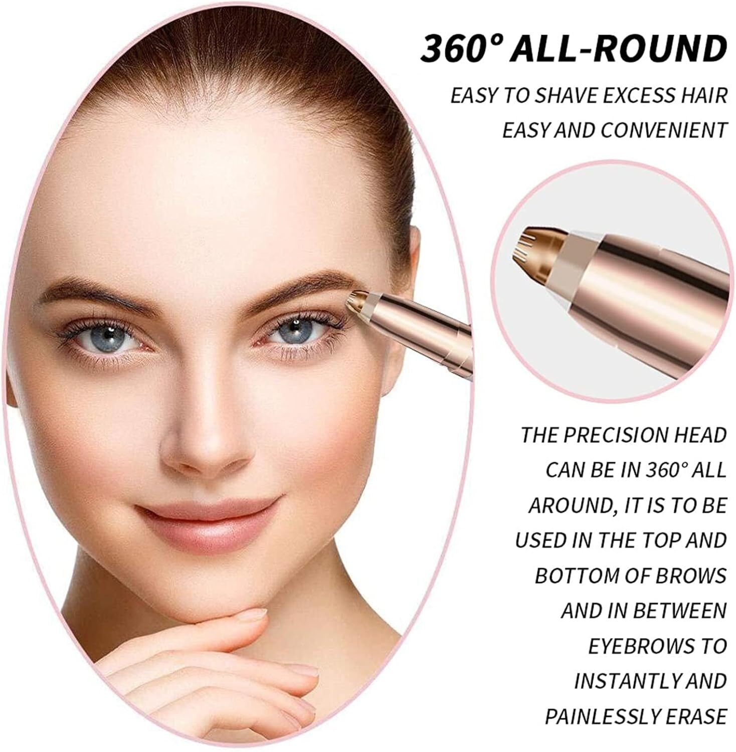 Rechargeable Eyebrow Trimmer for Women Men Eyebrow Hair Remover, Eyebrow Razor, Portable Painless Electric Eyebrow Trimmer for Women, Facial Hair Remover D2b5c122a0acd1d5d3002548e703242c