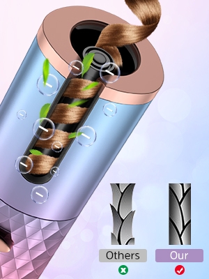 Hot Sale Automatic Cordless Hair Curl Iron With LCD Display, Cordless Rechargeable Curling Iron, 1 inch Ceramic Travel Curling Wand - 6 Temperature Settings, 11 Timer Settings, Auto Shut Off, MULTICOLOR, PACK OF 1 One-Click Automatic Curling & 6 Temperature and 6 Timing Settings