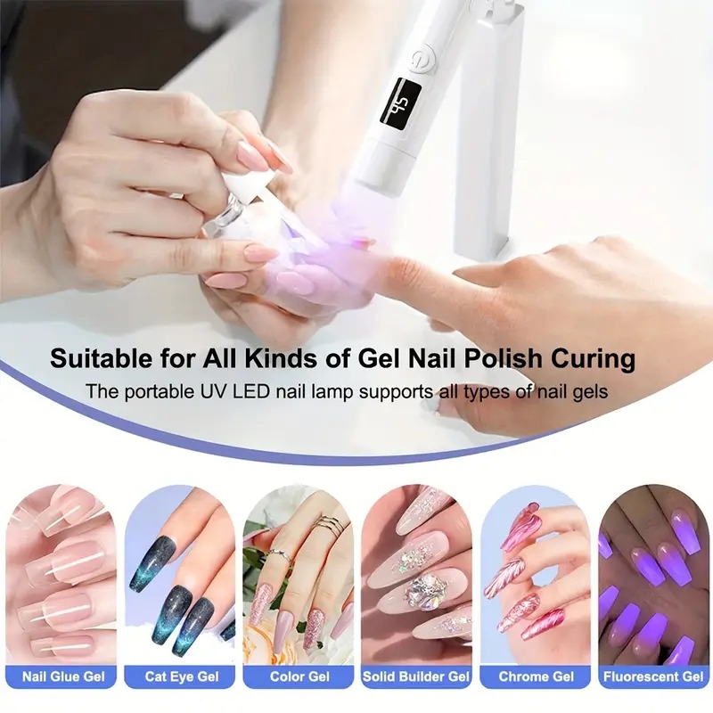 pink led nail lamp with 360 rotation and extra nail stamp usb powered 45s 60s timer set and condenser lens for perfect   details 1