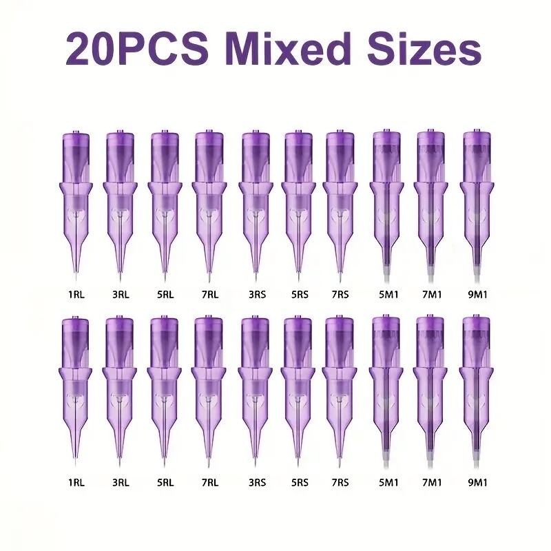 tattoo cartridge needles mixed size tattoo needles standard for tattoo artists and beginners mixed 20pcs 10