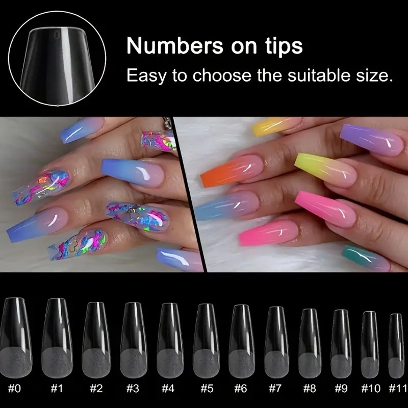 600pcs soft gel x nail tips half matte clear acrylic nail tips long ballet shaped press on nails false nail tips for nail extension manicure tools for nail art 4