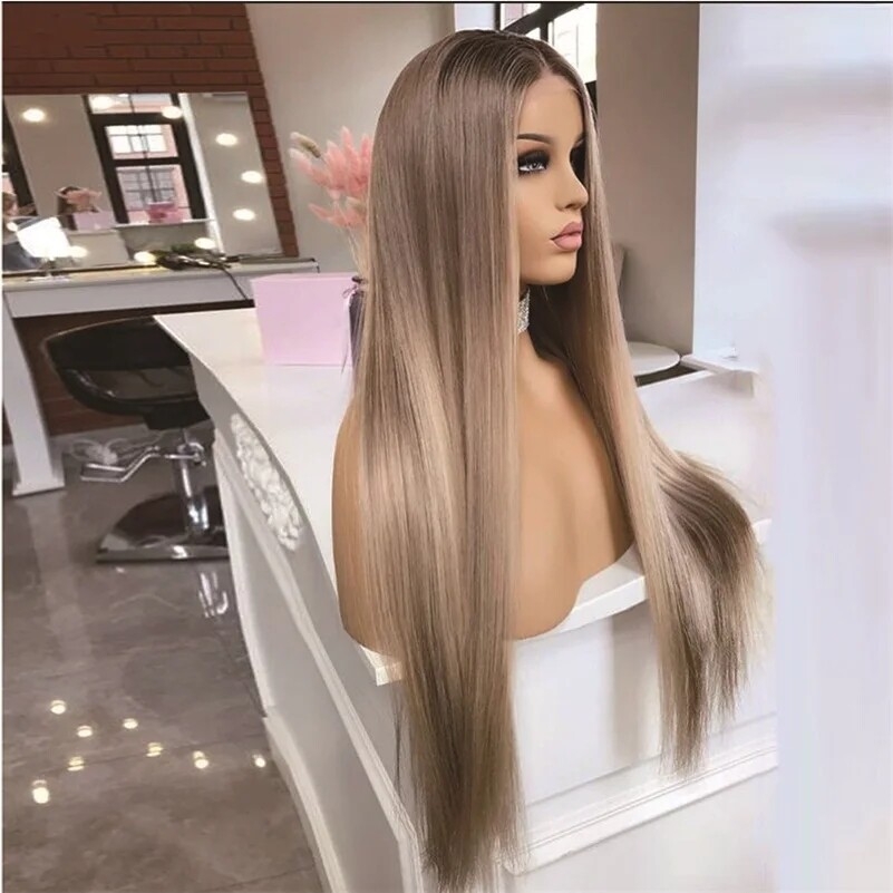 突出直发蕾丝正面假发613蕾丝正面闭合假发女性突出直发假发10 