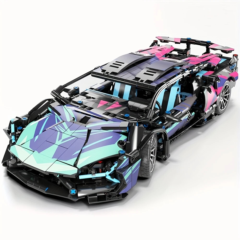 1314 pcs 1 14   car model building blocks kit sports car moc building blocks and construction toy adult collectible model cars set to build birthday or christmas gift details 2
