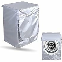 Washing Machine Cover, Waterproof Sunscreen Washer Cover Front Load Dryer (Silver)