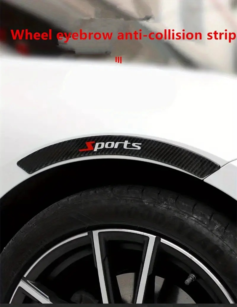 new car wheel eyebrow anti collision strip modified carbon fiber front and rear wheel eyebrow stickers to cover scratches decorative stickers details 5