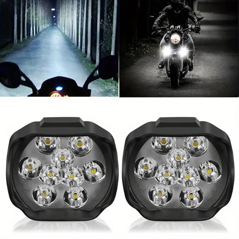 2pcs motorcycle lights 6led high bright car lights brightness auxiliary lights with switch accessories 6