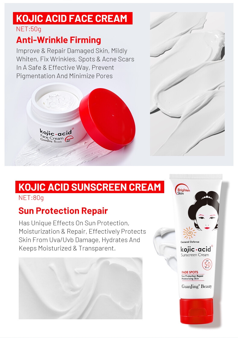 Best 5 Pieces Kojic Acid Skin Care Set (New) Wit Collagen 7 Days Brightening Smooth Wrinkle Face Skin Care Gift Sets