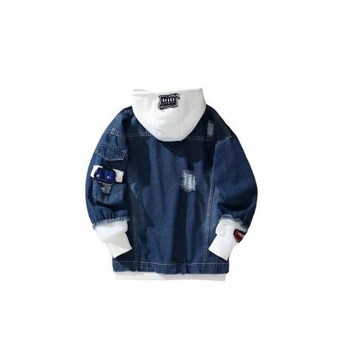 product_image_name-Generic-Denim Jacket Korean Casual Jacket Youth Trend Hooded Couple-Light Blue.-2