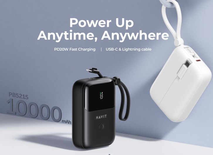 Havit Fast Power Bank 10000mAh PB5215 PD20W - Havit