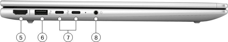 HP laptop side view