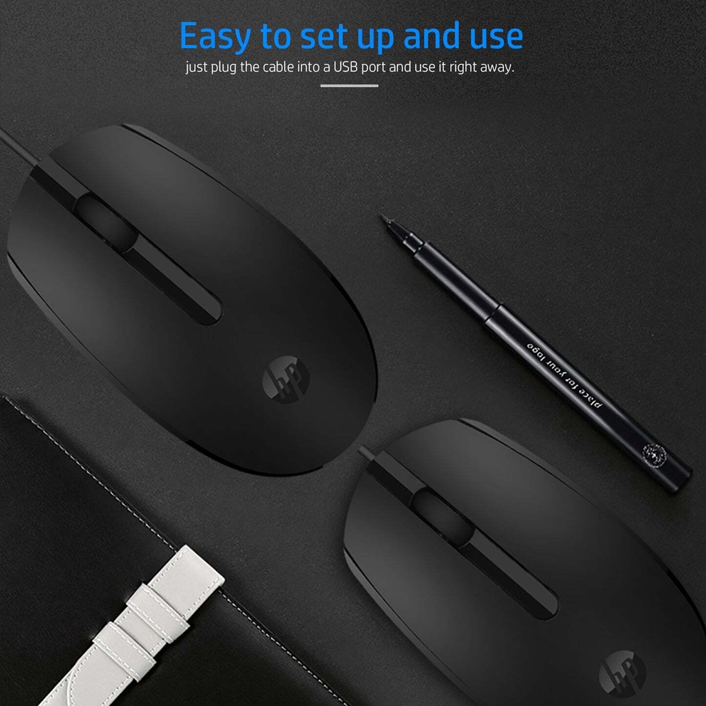 HP M10 Wired USB 1000 DPI Optical Mouse - tpstech.in