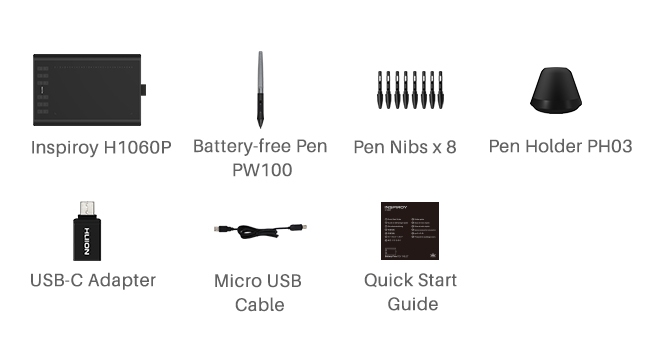 HUION Inspiroy H1060P Graphics Drawing Tablet
