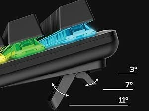 Three adjustable keyboard tilt angles