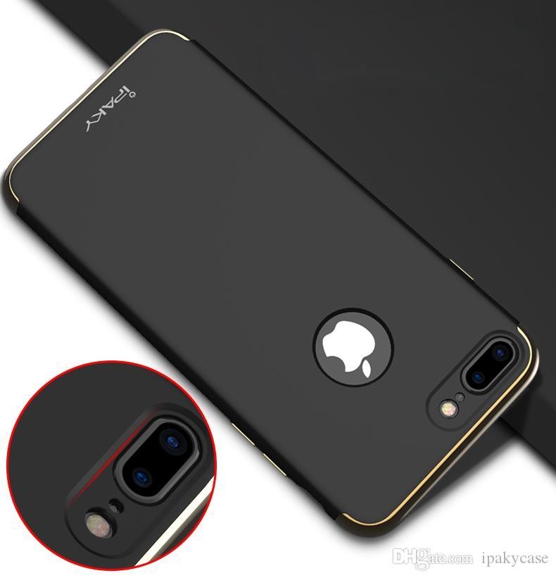 iPaky Case For iPhone 7 Plus 3 In 1 Hybrid Electroplate iphone 7 Back Cover Drop-proof Shockproof PC Armor Cases With Package In Stock
