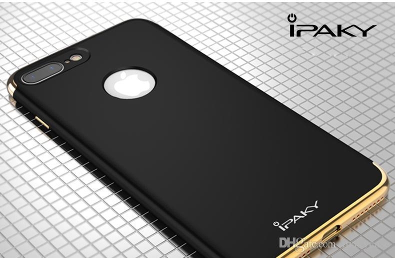 iPaky Case For iPhone 7 Plus 3 In 1 Hybrid Electroplate iphone 7 Back Cover Drop-proof Shockproof PC Armor Cases With Package In Stock