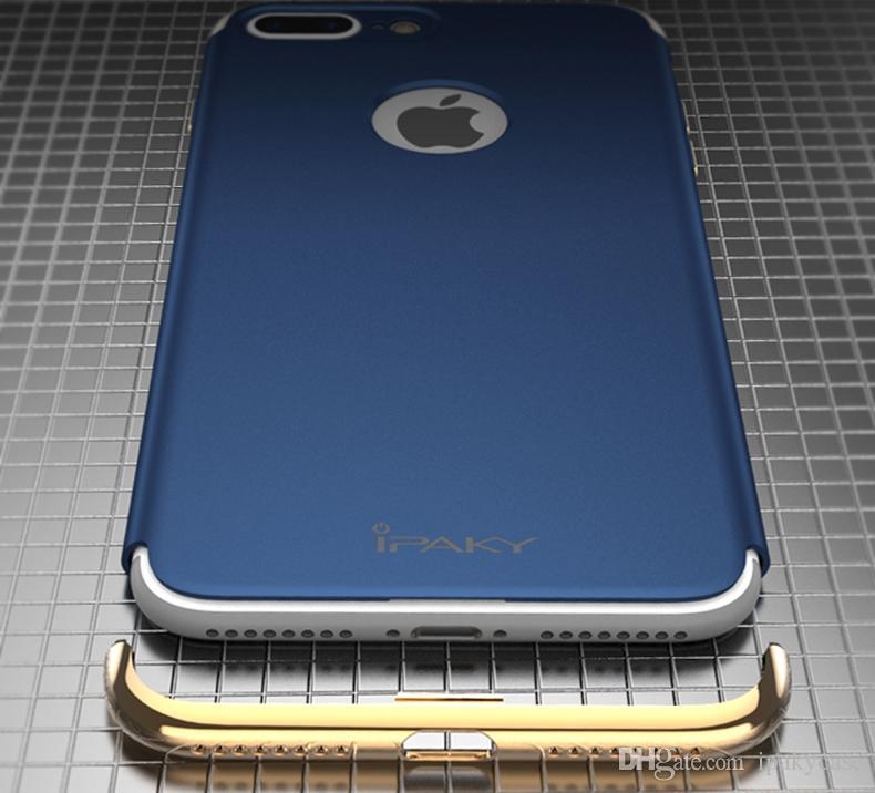iPaky Case For iPhone 7 Plus 3 In 1 Hybrid Electroplate iphone 7 Back Cover Drop-proof Shockproof PC Armor Cases With Package In Stock