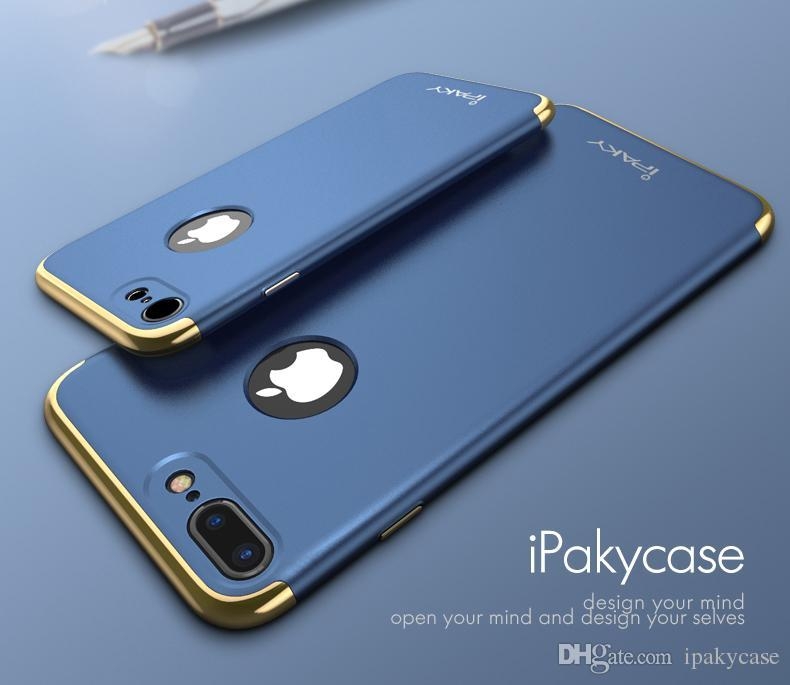 iPaky Case For iPhone 7 Plus 3 In 1 Hybrid Electroplate iphone 7 Back Cover Drop-proof Shockproof PC Armor Cases With Package In Stock