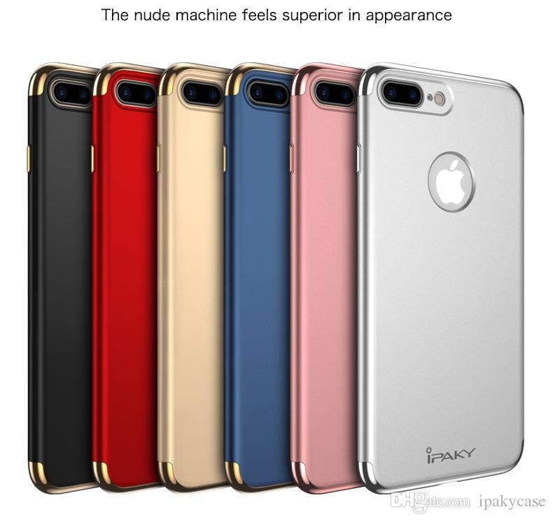 iPaky Case For iPhone 7 Plus 3 In 1 Hybrid Electroplate iphone 7 Back Cover Drop-proof Shockproof PC Armor Cases With Package In Stock