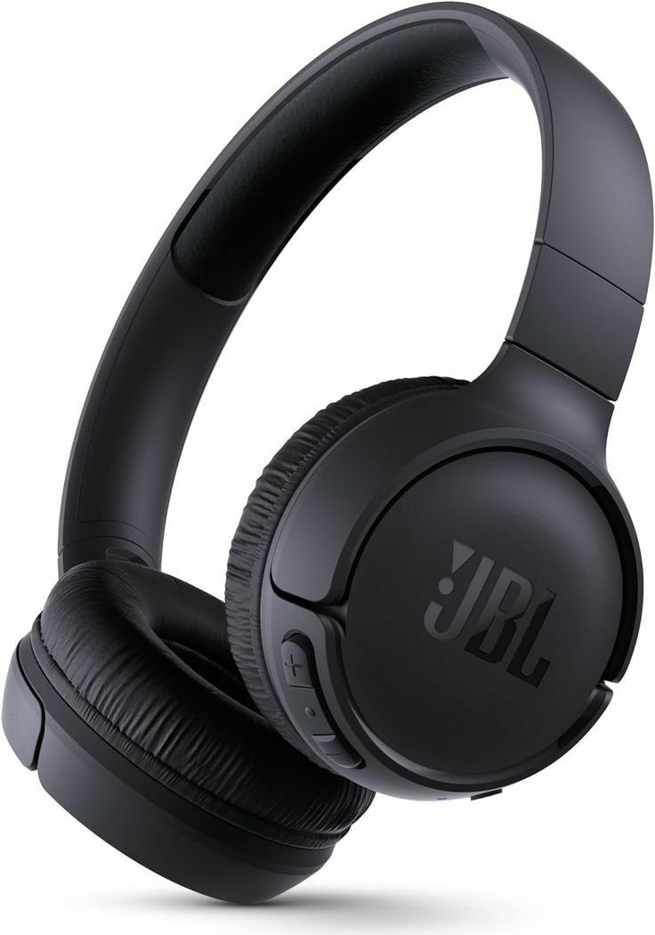 This may contain: the jbl headphones are on display