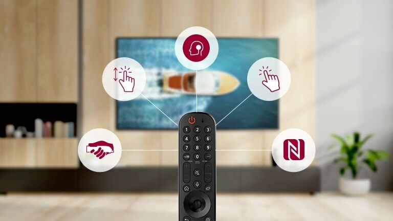 The main functions of the Magic Remote control are shown in a pictogram