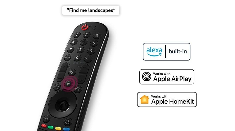 A remote control with a speech bubble reading