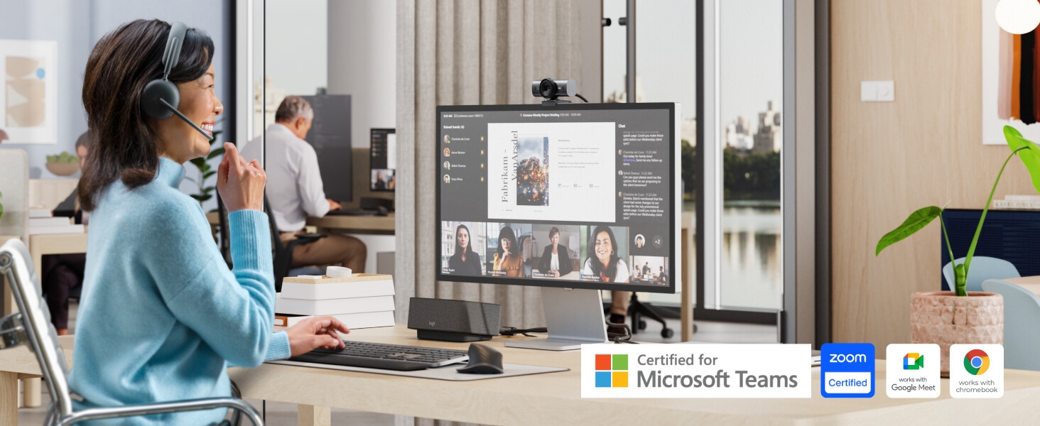 MX Brio 705 for Business 4K Ultra HD Webcam with Auto Light Correction, Auto-Framing, Show Mode